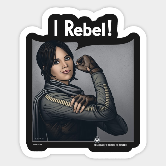 I Rebel! Sticker by SixEyedMonster